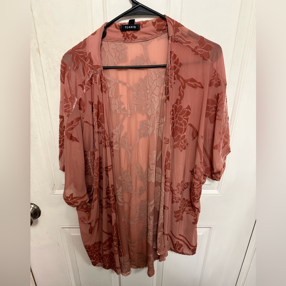 Torrid Blush Pink Sheer Kimono Plus Size